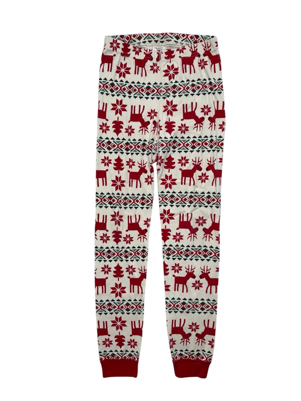 HANNA ANDERSSON Scandi Cane Red Ivory Reindeer Pajama Pant Sz 10 140 Unisex Kids
